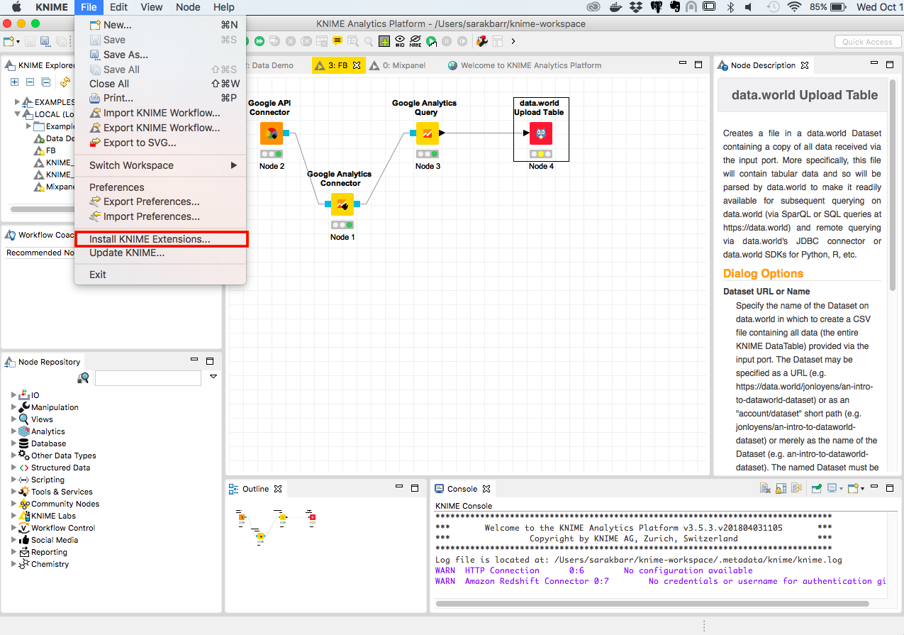 Data world And KNIME